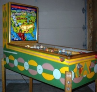Image # 22721: Crossroads Cabinet - Left 
(The coin door is not original to this game. It is from Gottlieb's 'The 4 Horsemen' of 1950.)