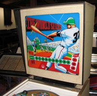 Image # 59634: The World Series Backglass 
(Serial number 761287.)