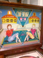 Image # 61329: Cue-Tease Illuminated Backglass 
(This cabinet has been repainted but is included to show its other features.)