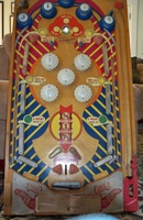 Image # 39866: Cyclone Playfield 
(The game flyer shows that both flippers are supposed to be white. Serial number 053123C.)