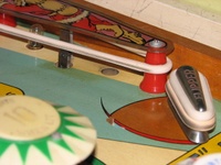 Image # 46379: Alpine Club Right Side Missing Lamp Socket 
(Under the playfield, the flipper end-of-stroke switch required the space where the light socket would be. Serial number 19514.)