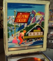 Image # 49927: Alpine Club Illuminated Backglass 
(Serial number 22236.)