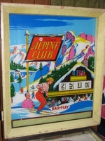 Image # 38351: Alpine Club Backglass 
(Serial number 19514.)