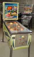 Image # 49933: Alpine Club Cabinet - Front View 
(The two white posts below the flippers were added after the game left the factory. Serial number 22236.)