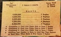 Image # 69376: Darts Instruction and Score Card