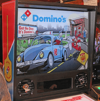 Image # 74301: Domino�s Spectacular Pinball Adventure (Standard Edition) Illuminated Backglass 
(Photographed at the 2016 Texas Pinball Festival.)