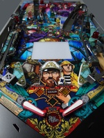 Image # 70489: Captain Nemo Prototype Game 
(The personnel credits listed near the left flipper on this prototype playfield slightly differ for production games.)