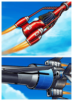 Image # 74594: Thunderbirds Original Cabinet Artwork - Detail 
(Artist is Federico Barbato.Hand drawn digital painting.Full cabinet side dimensions 52 3/4 inches by 25 13/64 inches.)