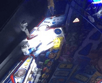 Image # 76373: Thunderbirds Pre-Production Game - No Captive Balls 
(The blue standup target was replaced by captive balls on production games. This is one of two games in Brisbane, Australia, on tour in 2017.)