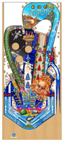 Image # 74590: Thunderbirds Original Playfield Artwork 
(Artist is Federico Barbato.Hand drawn digital painting.Dimensions 20 9/32 inches by 46 29/64 inches.)