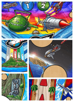 Image # 74591: Thunderbirds Original Playfield Artwork - Detail 
(Artist is Federico Barbato.Hand drawn digital painting.Full playfield dimensions 20 9/32 inches by 46 29/64 inches.)