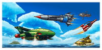 Image # 74592: Thunderbirds Original Cabinet Artwork 
(Artist is Federico Barbato.Hand drawn digital painting.Cabinet side art: Dimensions 52 3/4 inches by 25 13/64 inches.)