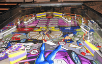 Image # 75222: Tokyo Perfect Drift Lower Playfield - Downfield View 
(Photographed at Chicago Pinball Expo 2019.)