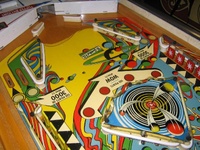 Image # 19654: Dimension Lower Playfield - Downfield View 
(Note the rebound kickers in lower right corner which are not evident in other pictures.)