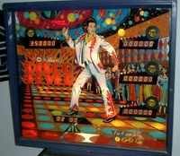 Image # 16645: Disco Fever Illuminated Backglass 
(The upper left corner of backglass indicates Highest Score is presented.)