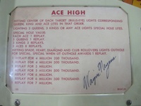 Image # 61279: Ace High Instruction and Score Card 
(The game designer has autographed this card.)