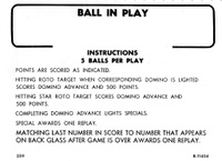 Image # 8319: Domino Instruction Card