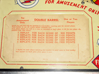 Image # 83601: Double Barrel Instruction and Score Card 
(Photographed at the 2013 Pinball Expo in Chicago.)