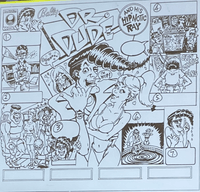 Image # 82025: Dr. Dude And His Excellent Ray Original Backglass Artwork 
(Photographed from a projected display at Pinball Expo 2022 in Chicago.)