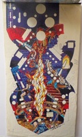 Image # 70548: Dungeons & Dragons Preliminary Playfield Art 
(This is the playfield without any proposed raised plastics art overlaid.Artist is Pat McMahon.Marker color study on blueprint paper.)