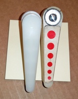 Image # 67932: Dyn O' Mite Flipper Design Comparison 
(The flipper used for this game is on the right. The manufacturer used a different style on their later games, shown here on the left.)