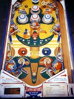 Image # 726: Eager Beaver Playfield 
(The passive bumper partially visible at the top of this image has a pop bumper cap on it instead of the correct style.)
