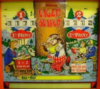 Image # 39573: Eager Beaver Backglass 
(The cabinet in this image has been repainted.)