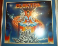 Image # 71154: Elektra Original Backglass Artwork 
(Artist is Tony Ramunni.Watercolor on posterboard.Approximate dimensions 25  inches by 28 1/2 inches, excluding metal frame.)