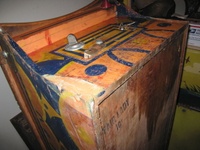 Image # 54394: Fair Lady Cabinet - Front 
(The on/off switch on the right front cabinet bottom is not original to this game. Serial number G20558FL.)