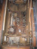 Image # 54400: Fair Lady Inside Cabinet 
(The on/off switch in the front right cabinet bottom and its gray wiring are not original to this game. Serial number G20558FL.)