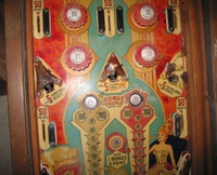Image # 54387: Fair Lady Middle Playfield 
(The dark blue area behind the lady is not the original color. Serial number G20558FL.)