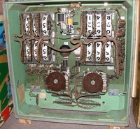 Image # 48831: Falstaff Inside Backbox 
(Note the shipping block has been left in place at top of insert. Serial number D65761F.)