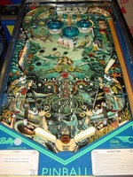 Image # 13976: Fathom Playfield 
(The three center white drop targets are not original to this game.)