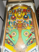 Image # 80266: Fire Cracker Playfield 
(The post between the flippers was added after-factory.)