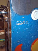 Image # 75721: Fireball German Later Production Cabinet Serial Number 
(The cabinet serial number is 5094. The backbox serial number is 5099.)