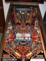 Image # 3183: Fire! (Champagne Edition) Playfield 
(The speaker panel on the game shown here is actually one from Williams' 1987 F-14 Tomcat machine.)