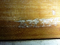 Image # 54540: Flipper Serial Number 
(Serial number G31384 is located just above the coin door in the center. The white paint has been removed from the cabinet in this image.)