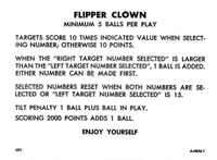 Image # 8313: Flipper Clown Instruction Card