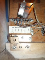 Image # 59460: Flipper Fair Sample Game - Add Ball Score Adjustment 
(In production games, the white label appears above the jacks because lamp sockets are wired below the jacks. Serial number 55042 S.)