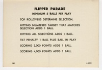Image # 12211: Flipper Parade Score Card A-6354