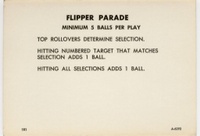 Image # 12204: Flipper Parade Score Card A-6292