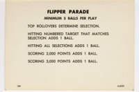 Image # 12205: Flipper Parade Score Card A-6293