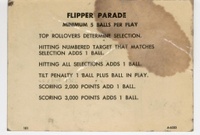Image # 12210: Flipper Parade Score Card A-6353