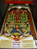 Image # 25478: Flying Circus Playfield 
(The slingshot plastics are reproductions.)