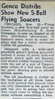 Image # 58519: Flying Saucers Billboard New Game Announcement 
(The Billboard, Dec-2-1950, page 79)