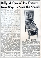 Image # 44087: 4 Queens Cash Box New Game Announcement 
(Cash Box, Jan-9-1971, page 32)