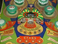 Image # 23501: 4 Star Middle Playfield 
(The top two pop bumper caps are not original to this game.)