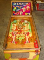 Image # 45409: Four Stars Cabinet - Front View 
(The playfield has been stripped of nearly all of its components.)