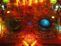 Image # 46782: Arrowhead Insert is Blue 
(Photographed at the 2010 Pacific Pinball Expo.)