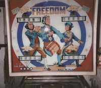 Image # 23617: Freedom Early Production Backglass 
(This image is from the game with serial number 1021.)
